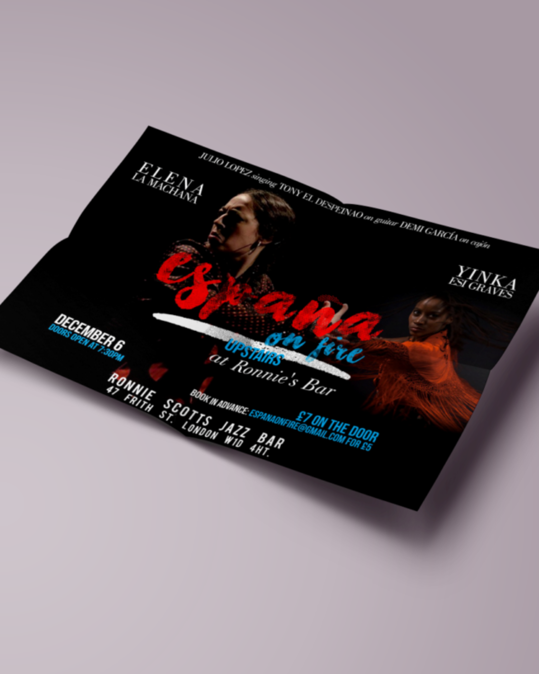 Flyer para España con Yinka Graves