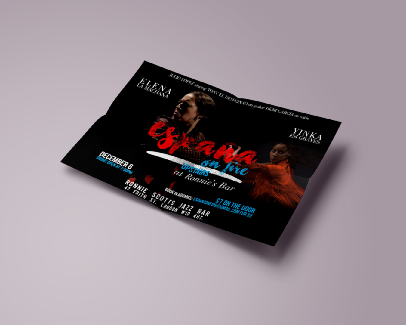 Flyer para España con Yinka Graves