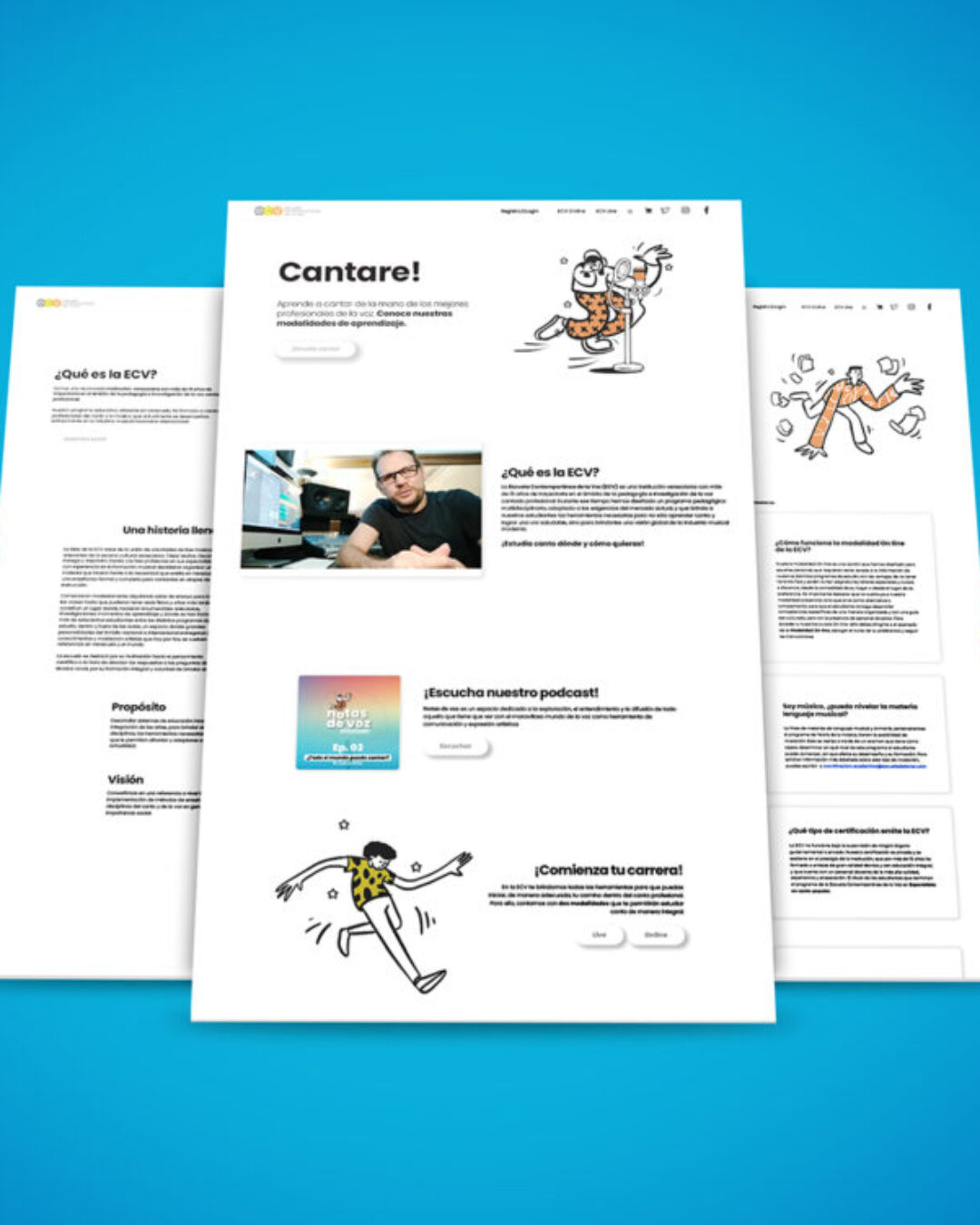 Web ECV 2020 mockup Escuela Contemporánea de la Voz