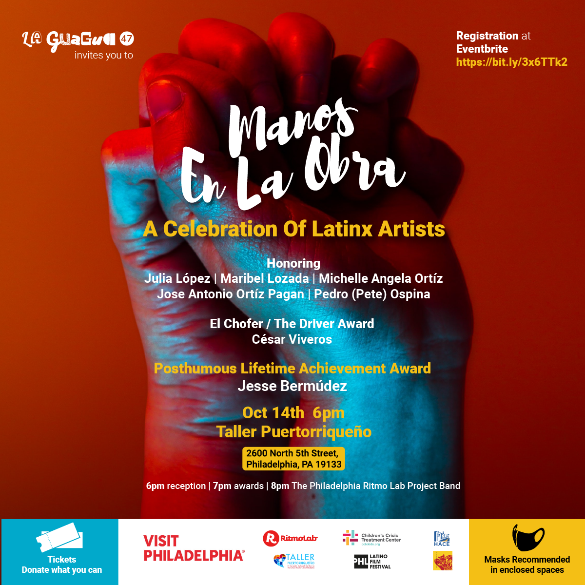 Invitation - Manos en la obra A Celebration of Latinx Artists - FINAL